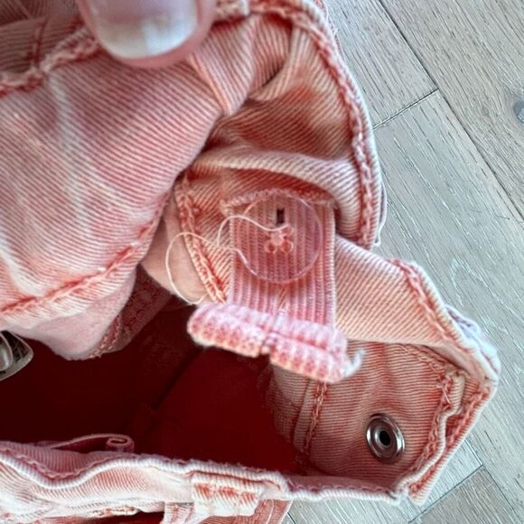 Guess Jeans Shorts Distressed Acid Washed Coral Peach Toddler Size 3T - Picture 9 of 11